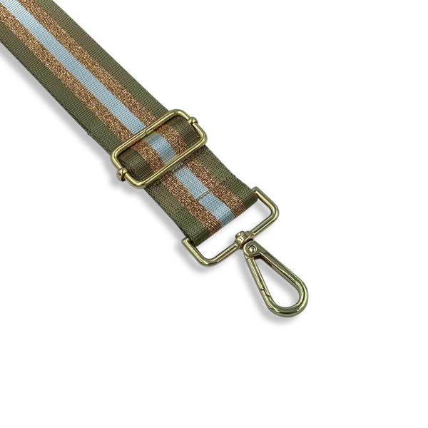 Premium Adjustable Handbag Strap with Stripes / Taupe 4cm