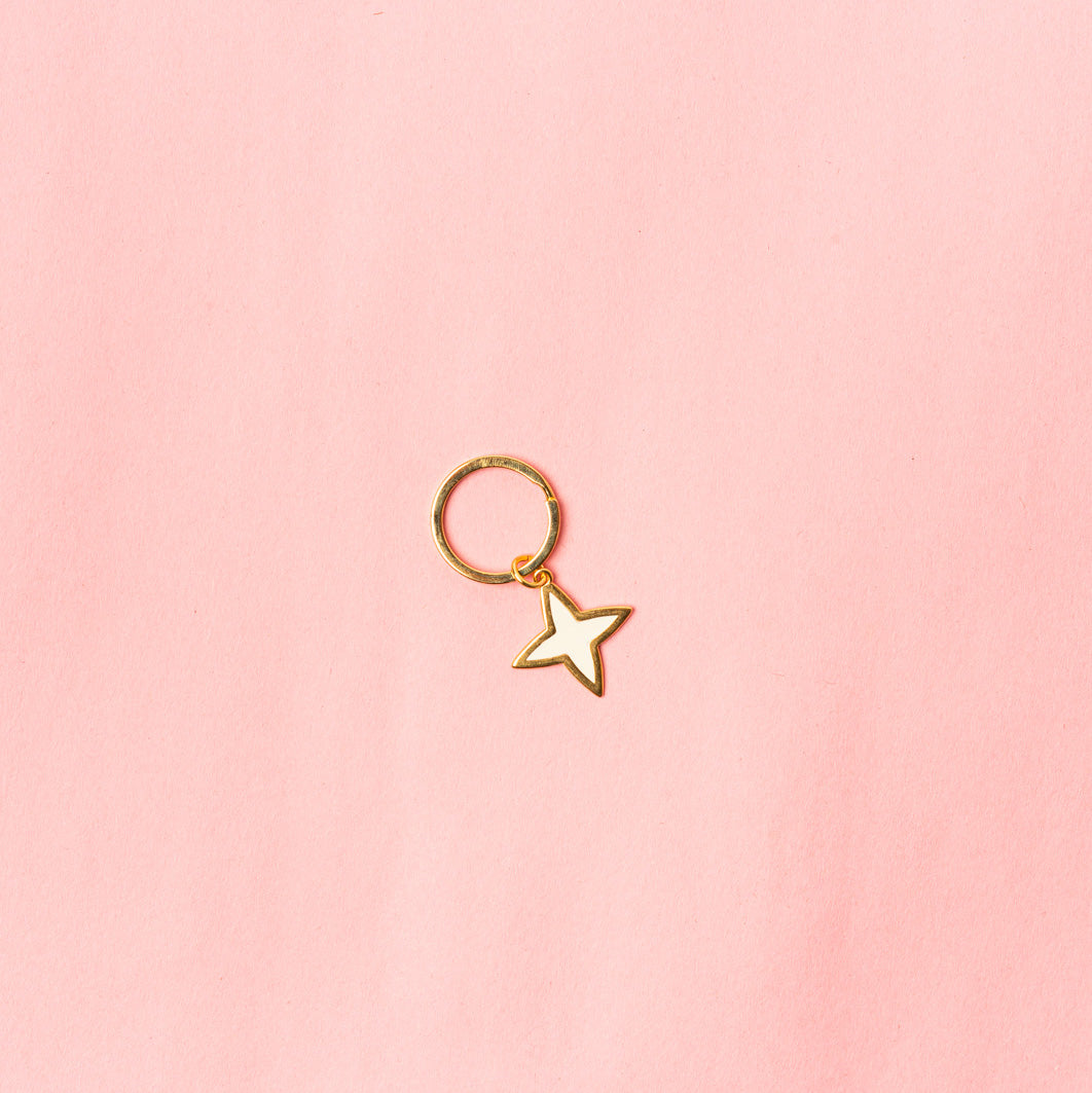 Pendant Keyring White Star