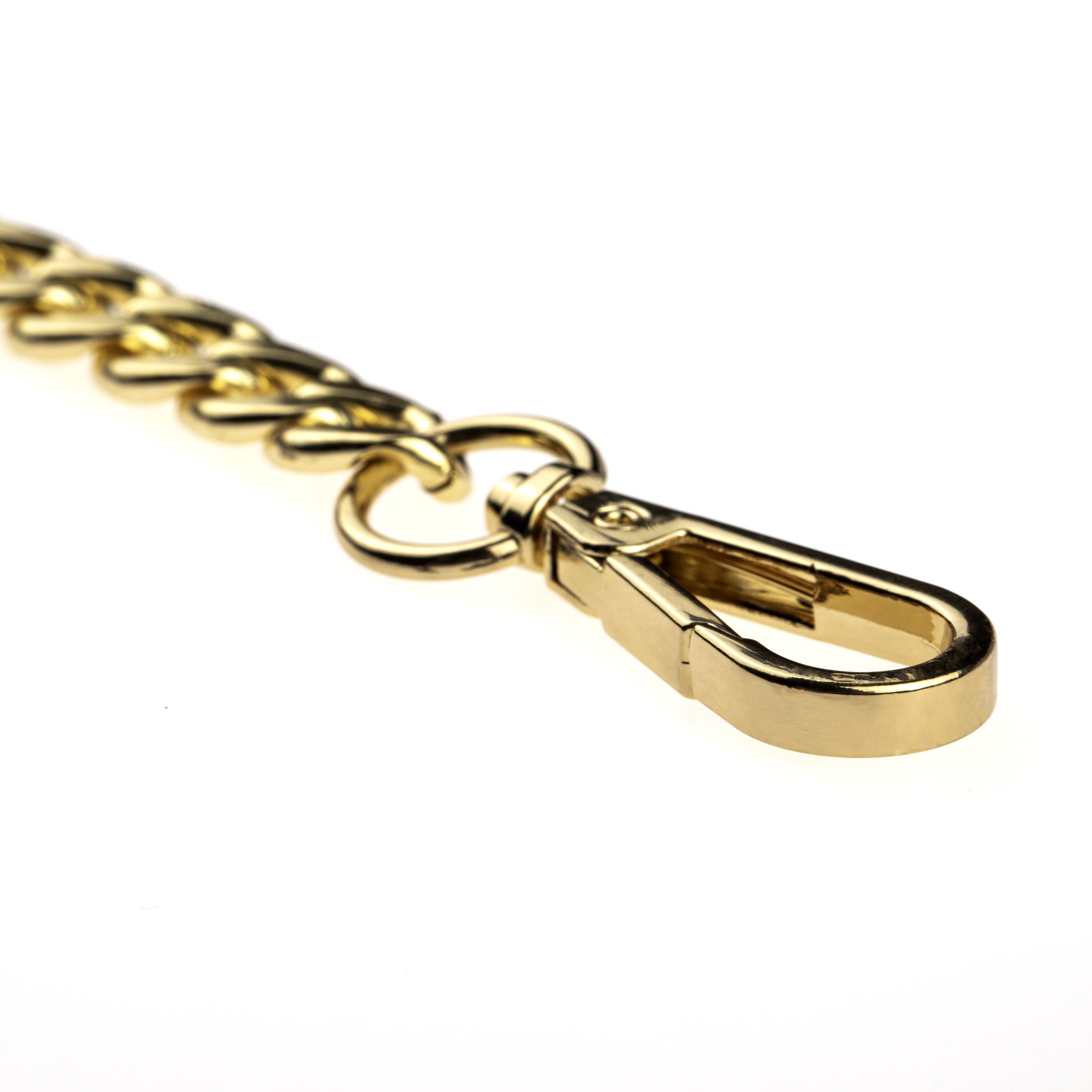 Handbag Chain with Imitation Leather / Gold - Black