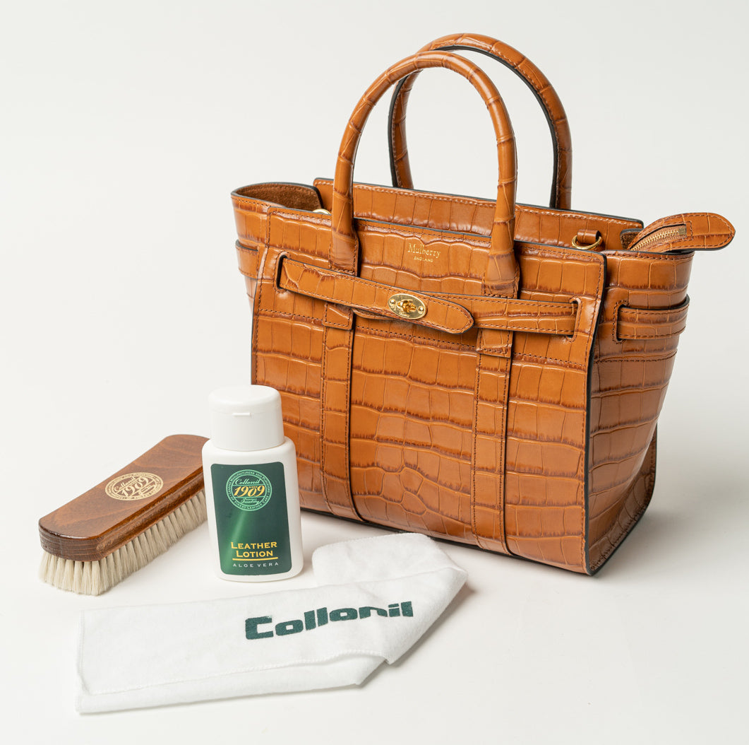 Handbag with Collonil products