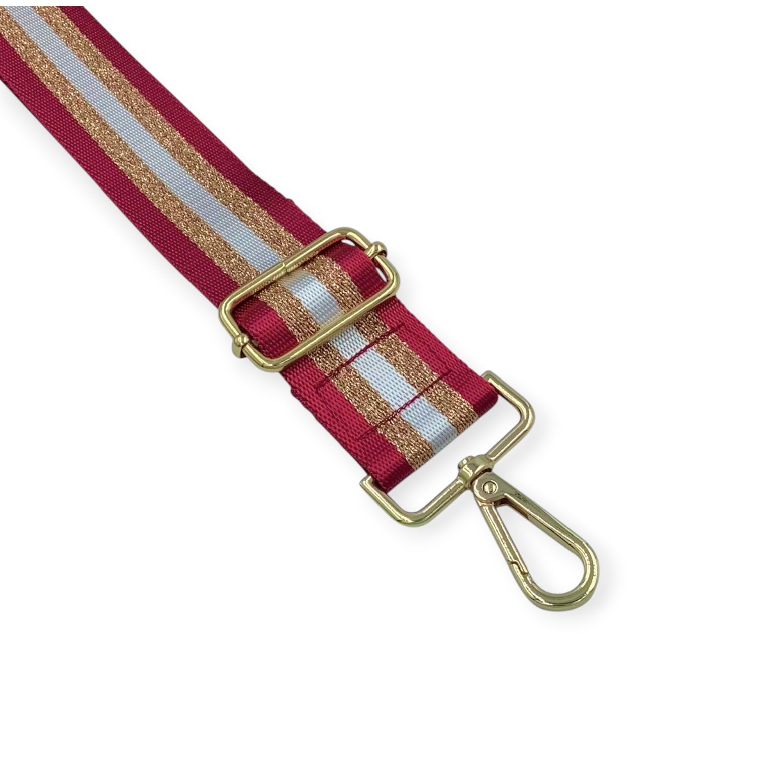Premium Adjustable Handbag Strap / Striped Berry Red
