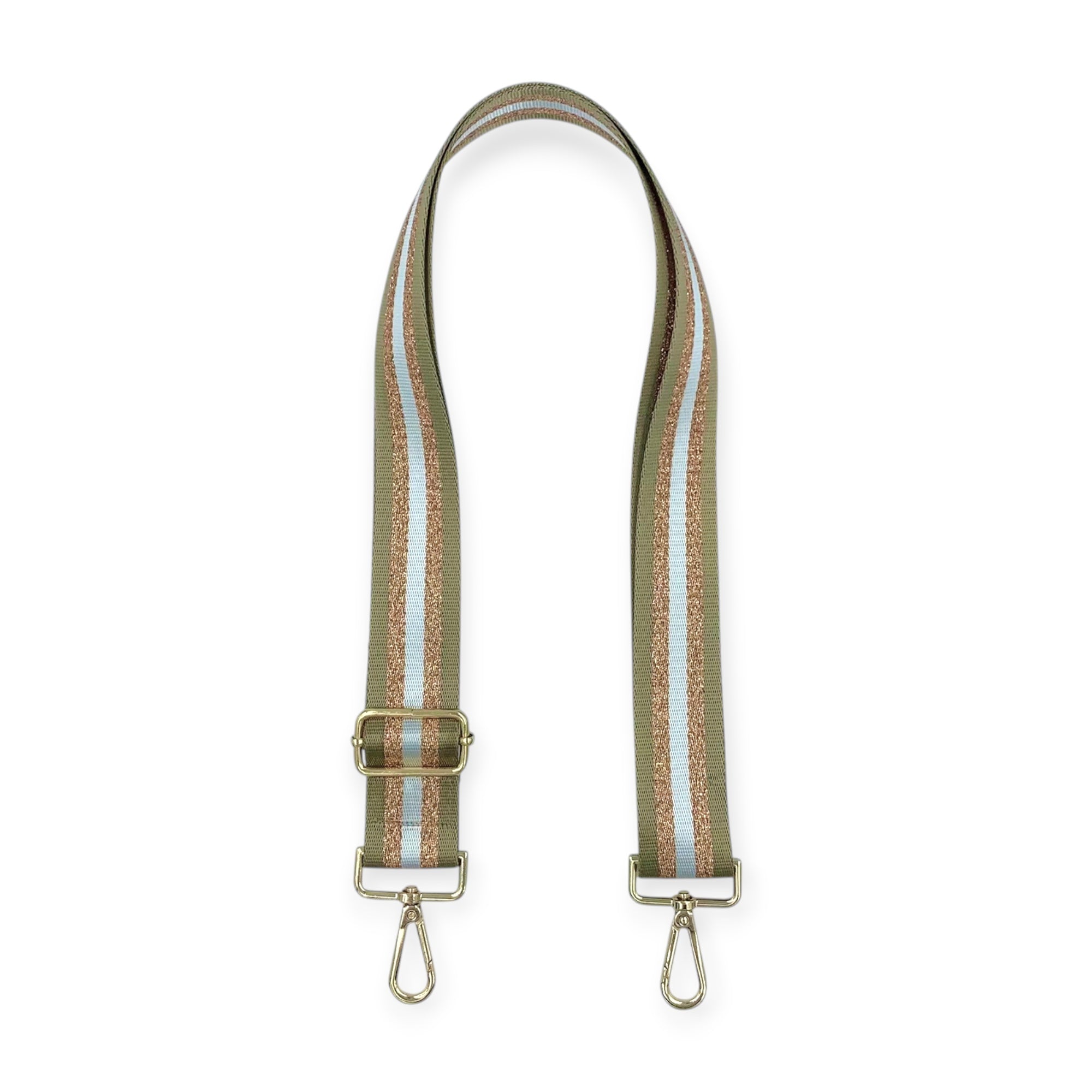 Premium Adjustable Handbag Strap / Striped Golden Brown