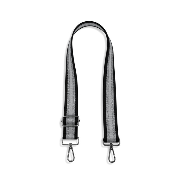 Premium Adjustable Handbag Strap with Stripes / Black 4cm