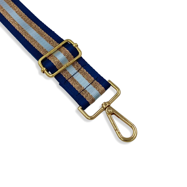 Premium Adjustable Handbag Strap with Stripes / Navy 4cm