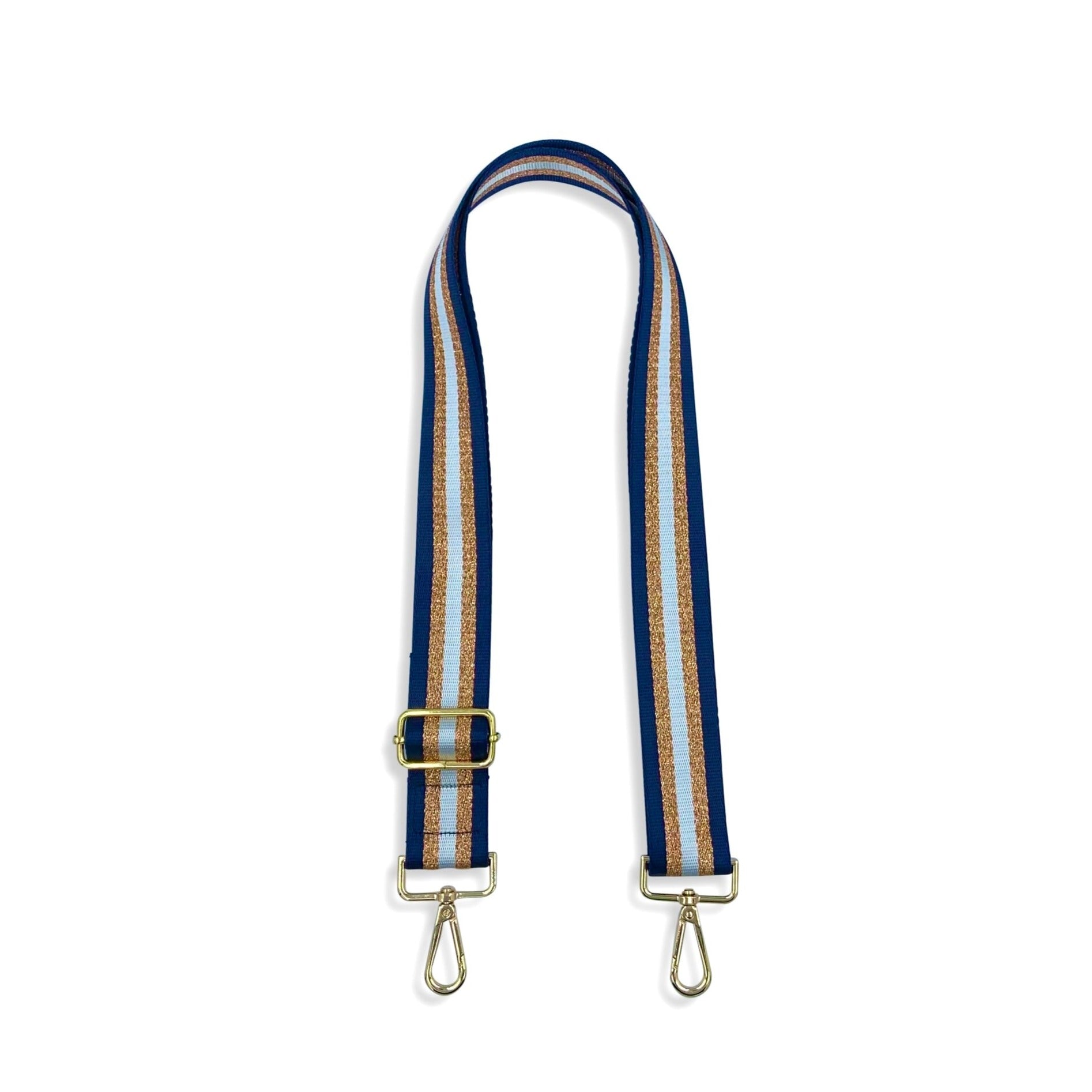 Premium Adjustable Handbag Strap / Striped Midnight Sky