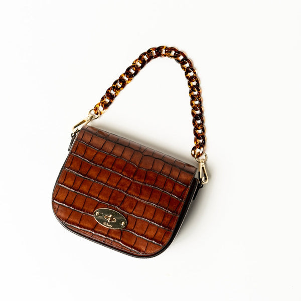 Acrylic Handbag Chain / Brown Tortoise 40cm
